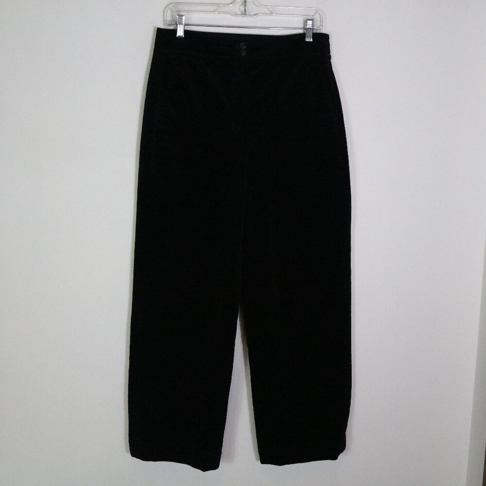 J Crew Corduroy High Rise Straight Leg Trouser Pants Women 10 Tall Black Neutral